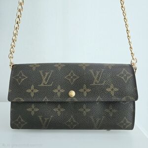 Authentic LOUIS VUITTON‎ LV Monogram Vintage Long Wallet WOC Crossbody Clutch